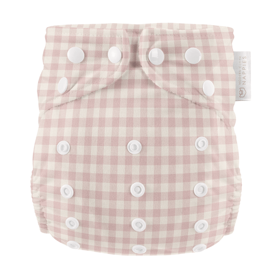 Modern Cloth Nappies - One Size All-In-One Reusable Cloth Nappy - Rose Gingham