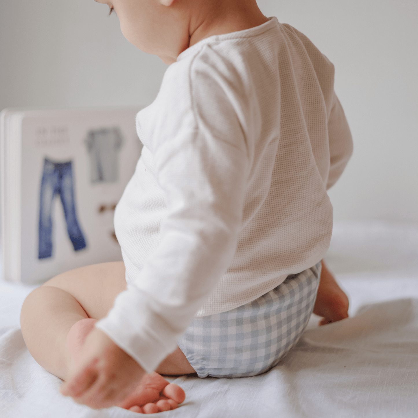 Modern Cloth Nappies - One Size All-In-One Reusable Cloth Nappy - Sage Gingham