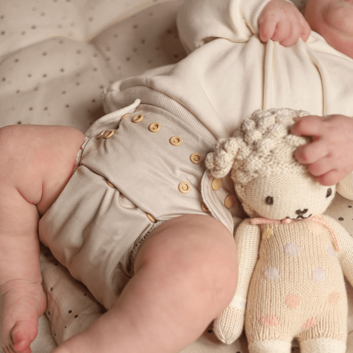 Modern Cloth Nappies - One Size All-In-One Reusable Cloth Nappy - Soft Sand