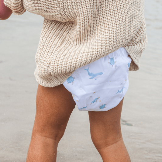 Modern Cloth Nappies - One Size Baby to Toddler Reusable Swim Nappies - Ocean Cuddles