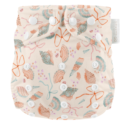 Modern Cloth Nappies - One Size Baby to Toddler Reusable Swim Nappies - Seashell Belle