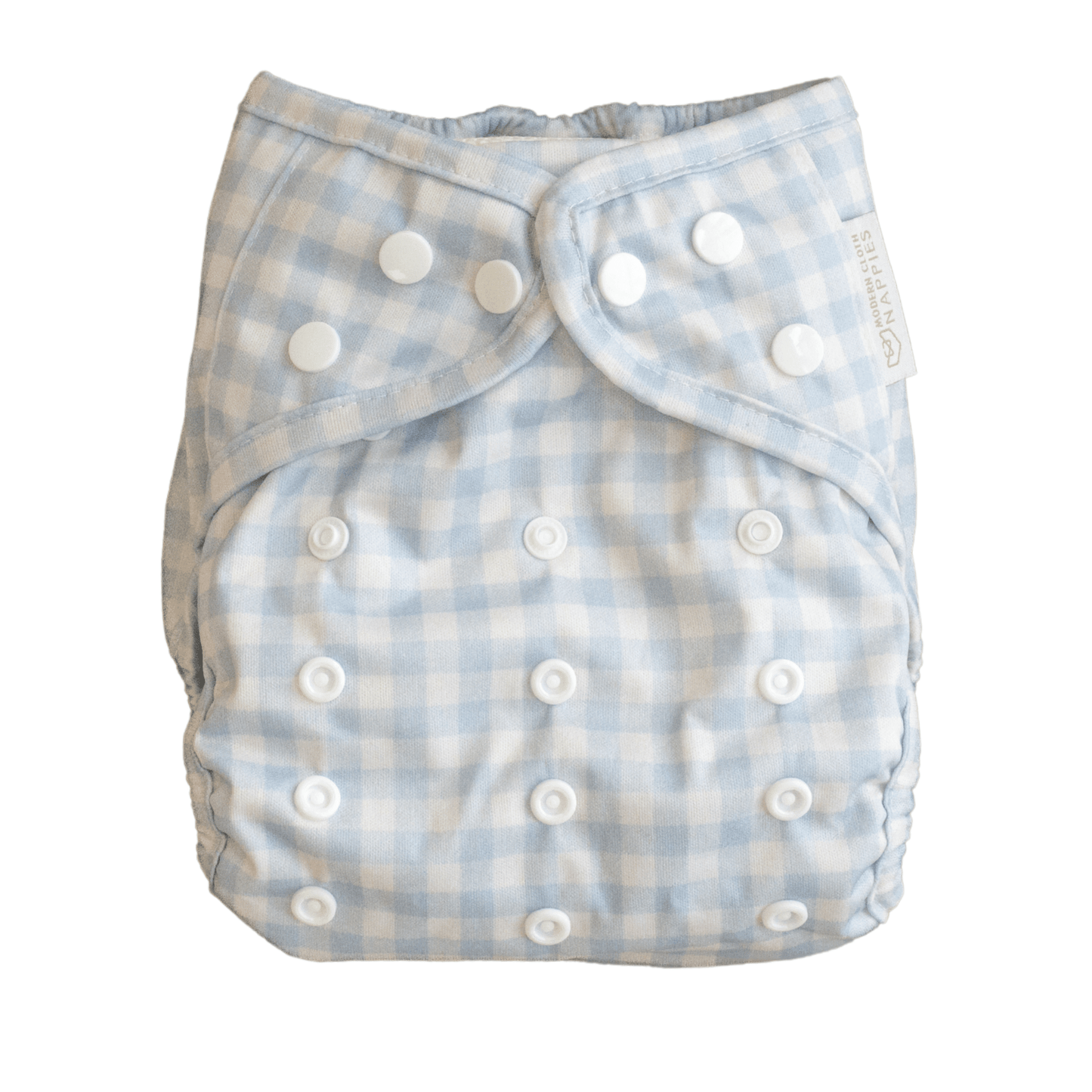 Modern Cloth Nappies - One Size Reusable Cloth Nappy Wrap - Blue Gingham
