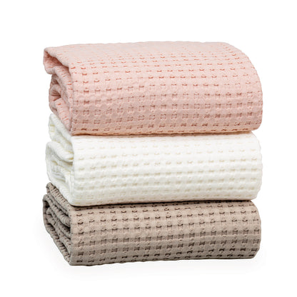 Lulujo -  Waffle Blanket - Cream Vanilla